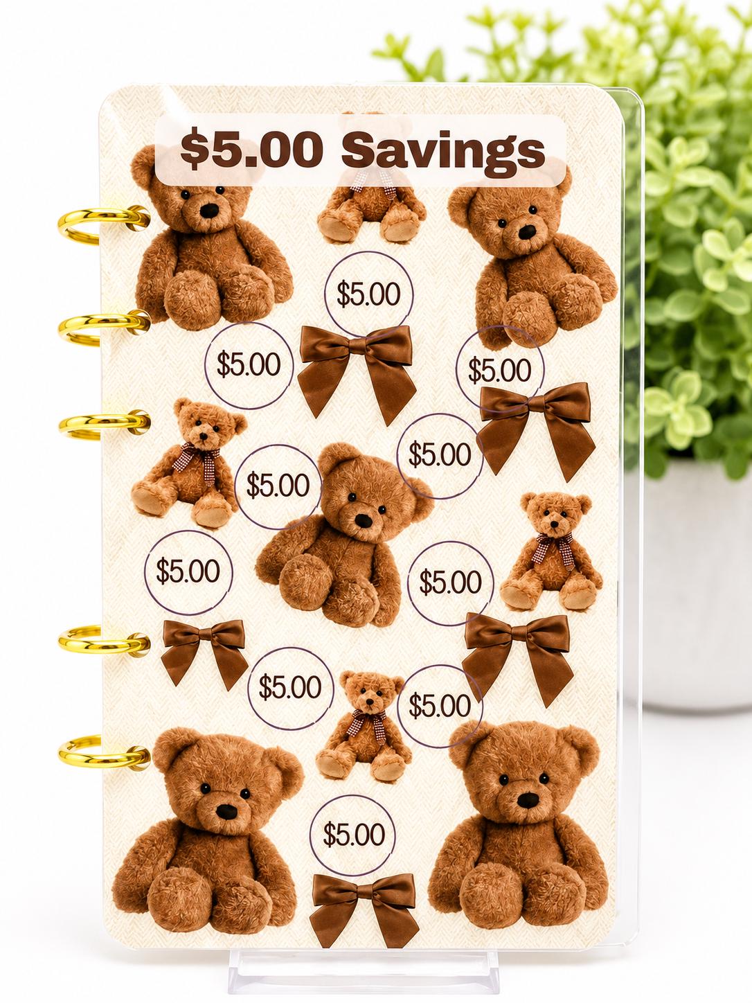 Teddy Bear Cash Stuffing Binder | A6 Budget Tracker for Money Goals