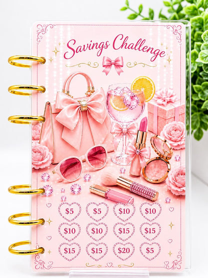 Luxury Pink Savings Challenge Bundle Printable | Cash Stuffing Challenge | A6 Budget Binder Inserts | 1K Savings Tracker