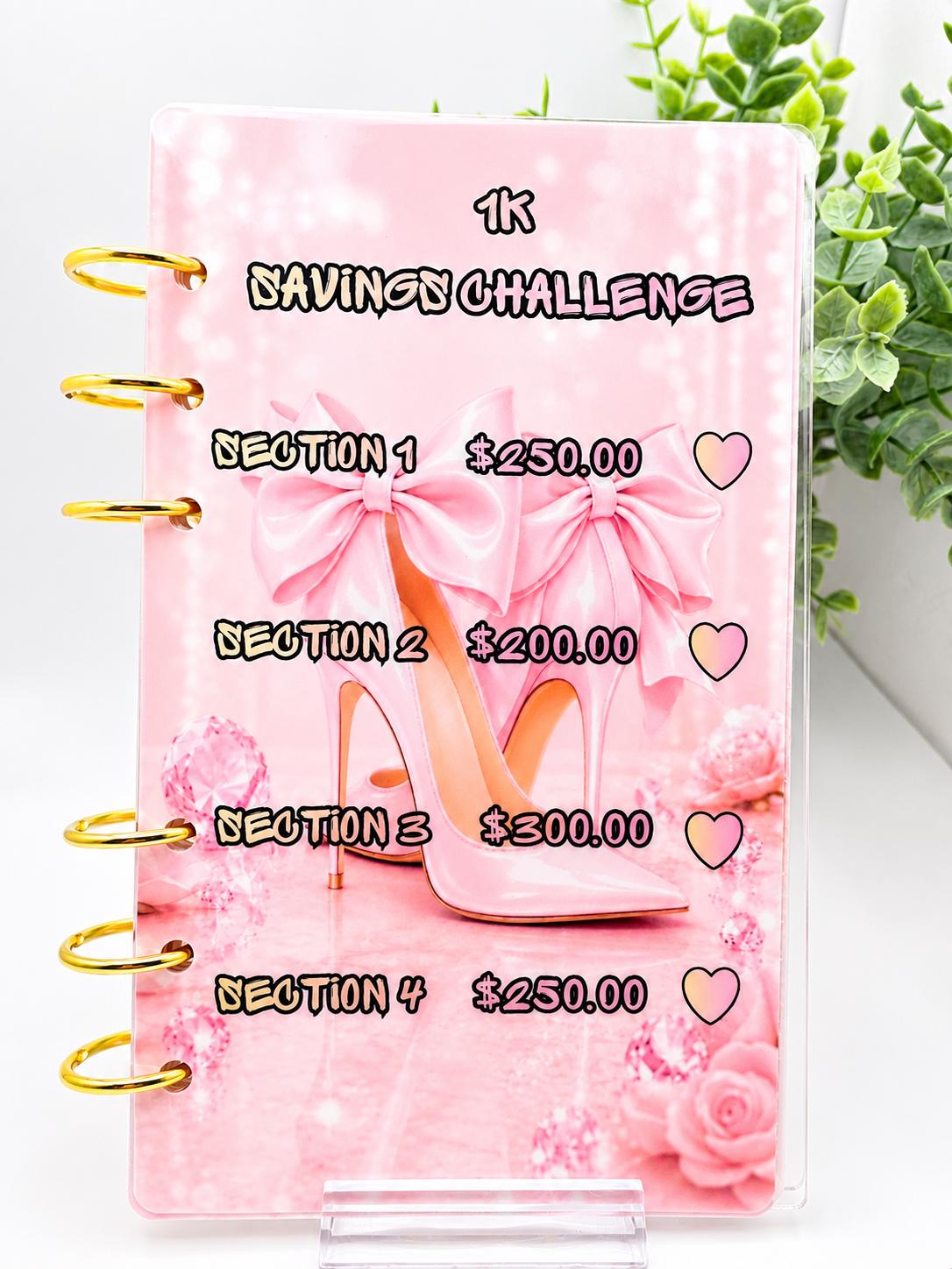 Luxury Pink Savings Challenge Bundle Printable | Cash Stuffing Challenge | A6 Budget Binder Inserts | 1K Savings Tracker