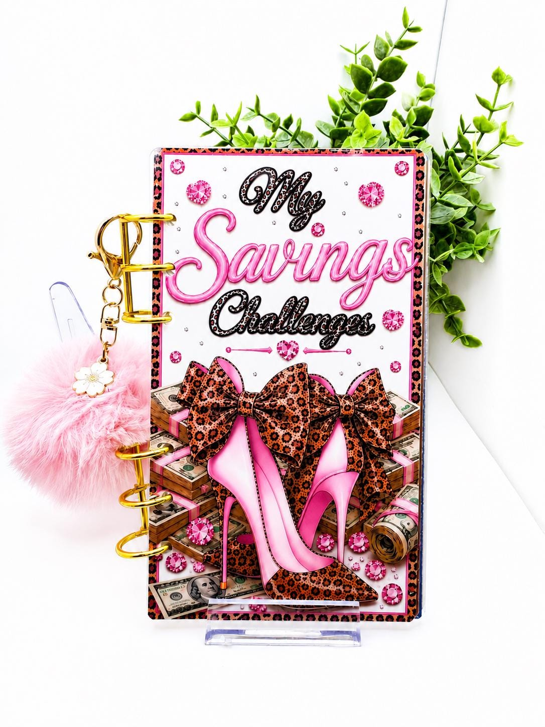 Savings Challenge Bundle | Roll & Save | Cash Stuffing Challenge | A6 Budget Binder | Leopard Money Saving Tracker