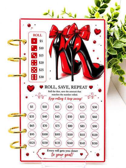 Savings Challenge Bundle | Roll & Save | Cash Stuffing Challenge | A6 Budget Binder | Leopard Money Saving Tracker