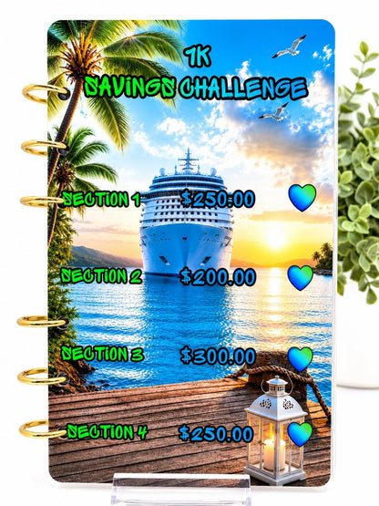 Cruise Savings Challenge Binder Insert | Vacation Budget Tracker | A6 Cash Envelope 1K Savings