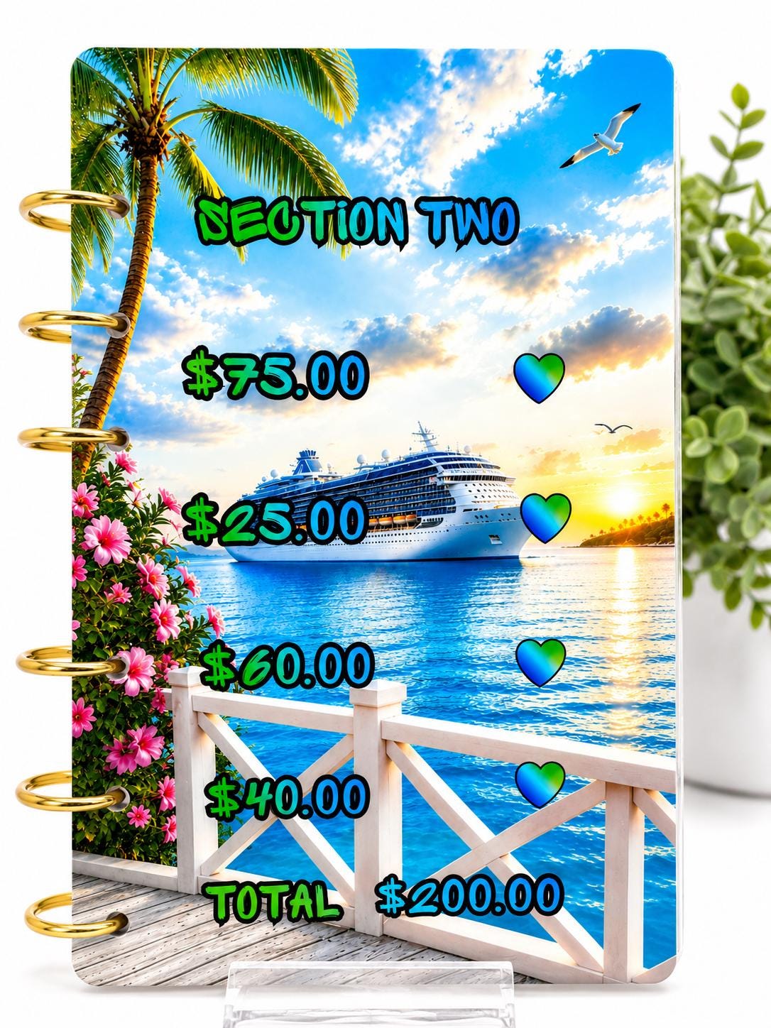 Cruise Savings Challenge Binder Insert | Vacation Budget Tracker | A6 Cash Envelope 1K Savings