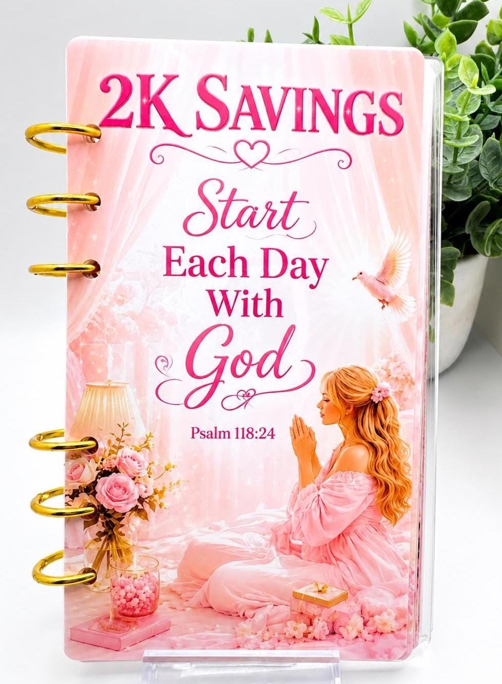 Christian Cash Stuffing Binder | Faith Based Budget Binder | 2K Savings Challenge | Bible Verse Savings Tracker | A6 Acrylic Binder