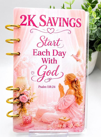 Christian Cash Stuffing Binder | Faith Based Budget Binder | 2K Savings Challenge | Bible Verse Savings Tracker | A6 Acrylic Binder