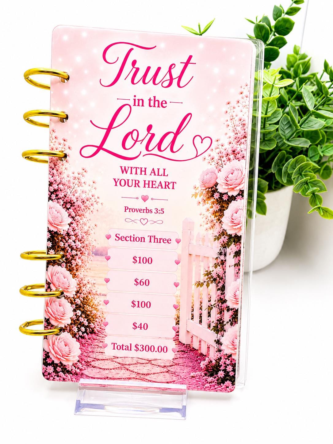 Christian Cash Stuffing Binder | Faith Based Budget Binder | 2K Savings Challenge | Bible Verse Savings Tracker | A6 Acrylic Binder