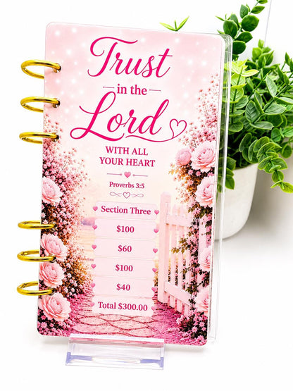 Christian Cash Stuffing Binder | Faith Based Budget Binder | 2K Savings Challenge | Bible Verse Savings Tracker | A6 Acrylic Binder