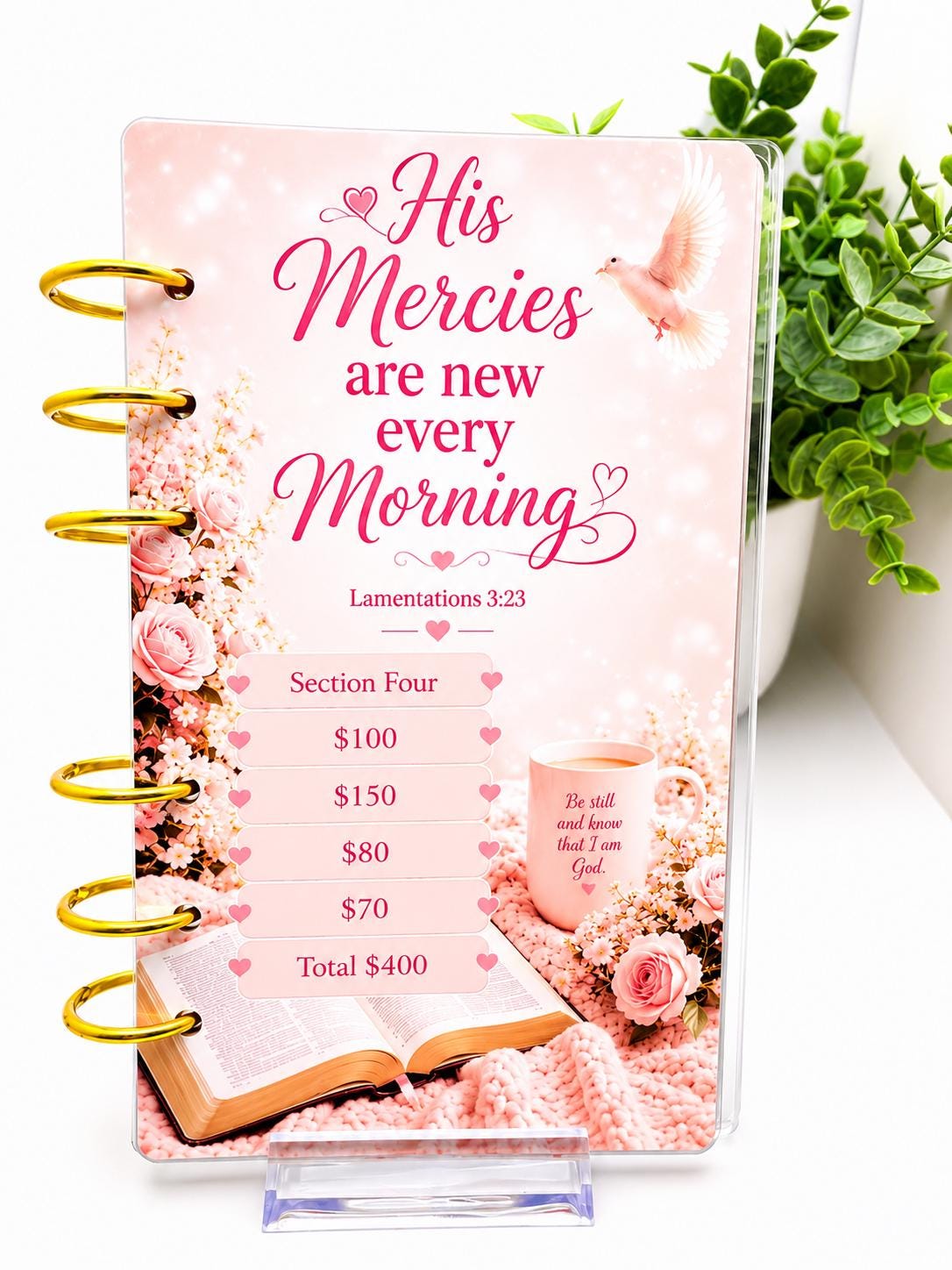 Christian Cash Stuffing Binder | Faith Based Budget Binder | 2K Savings Challenge | Bible Verse Savings Tracker | A6 Acrylic Binder