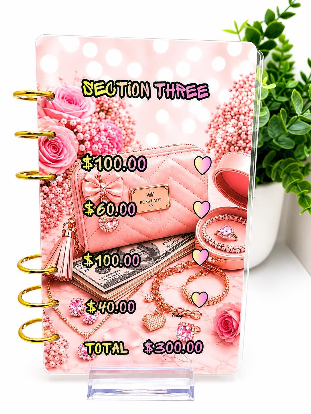 1K Savings Challenge Cash Stuffing Binder with Cash Envelopes