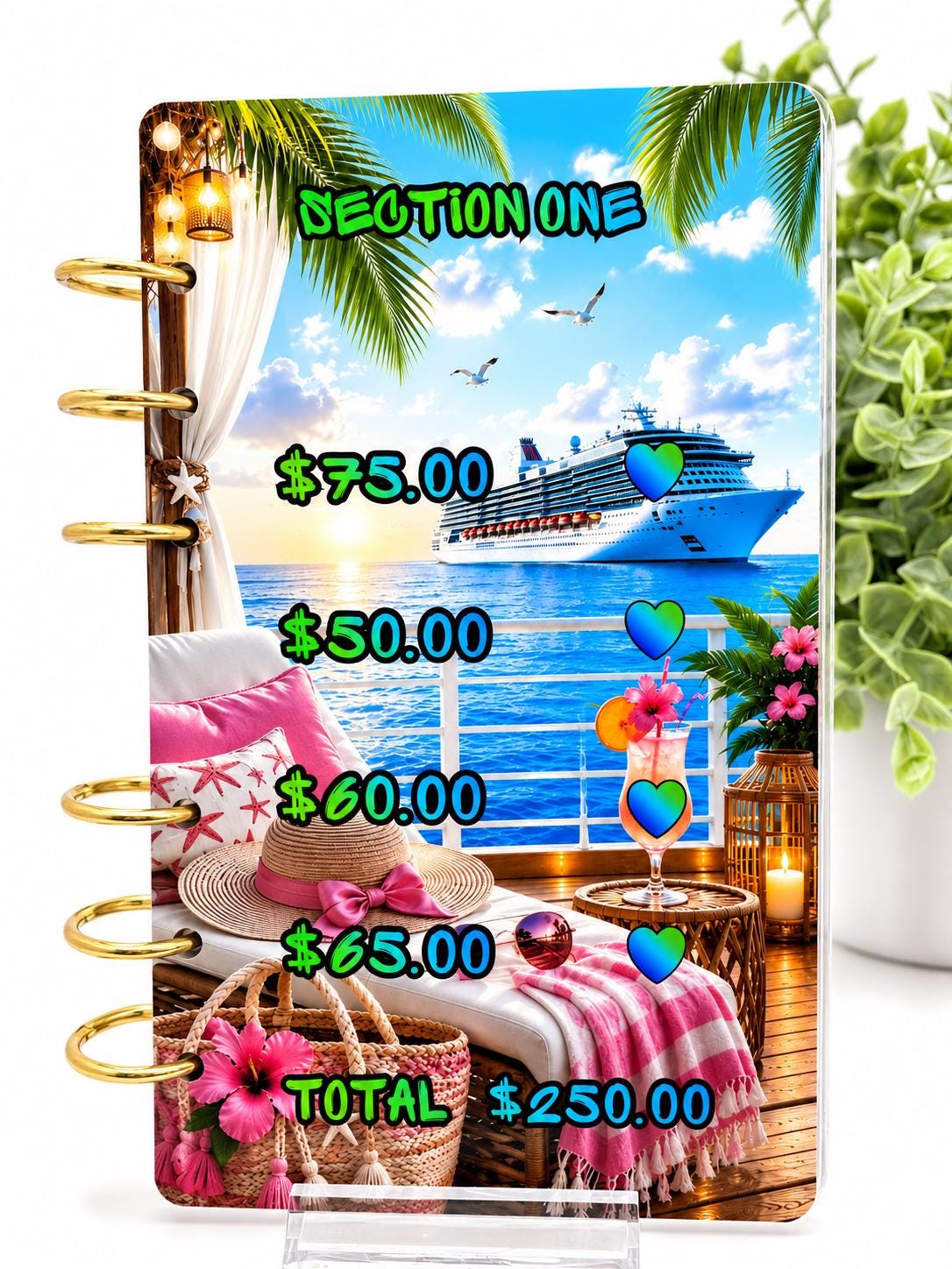 Cruise Savings Challenge Binder Insert | Vacation Budget Tracker | A6 Cash Envelope 1K Savings