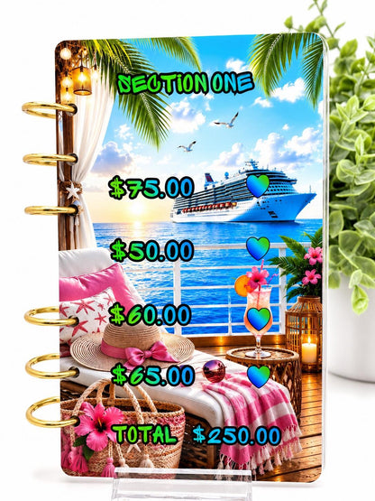 Cruise Savings Challenge Binder Insert | Vacation Budget Tracker | A6 Cash Envelope 1K Savings