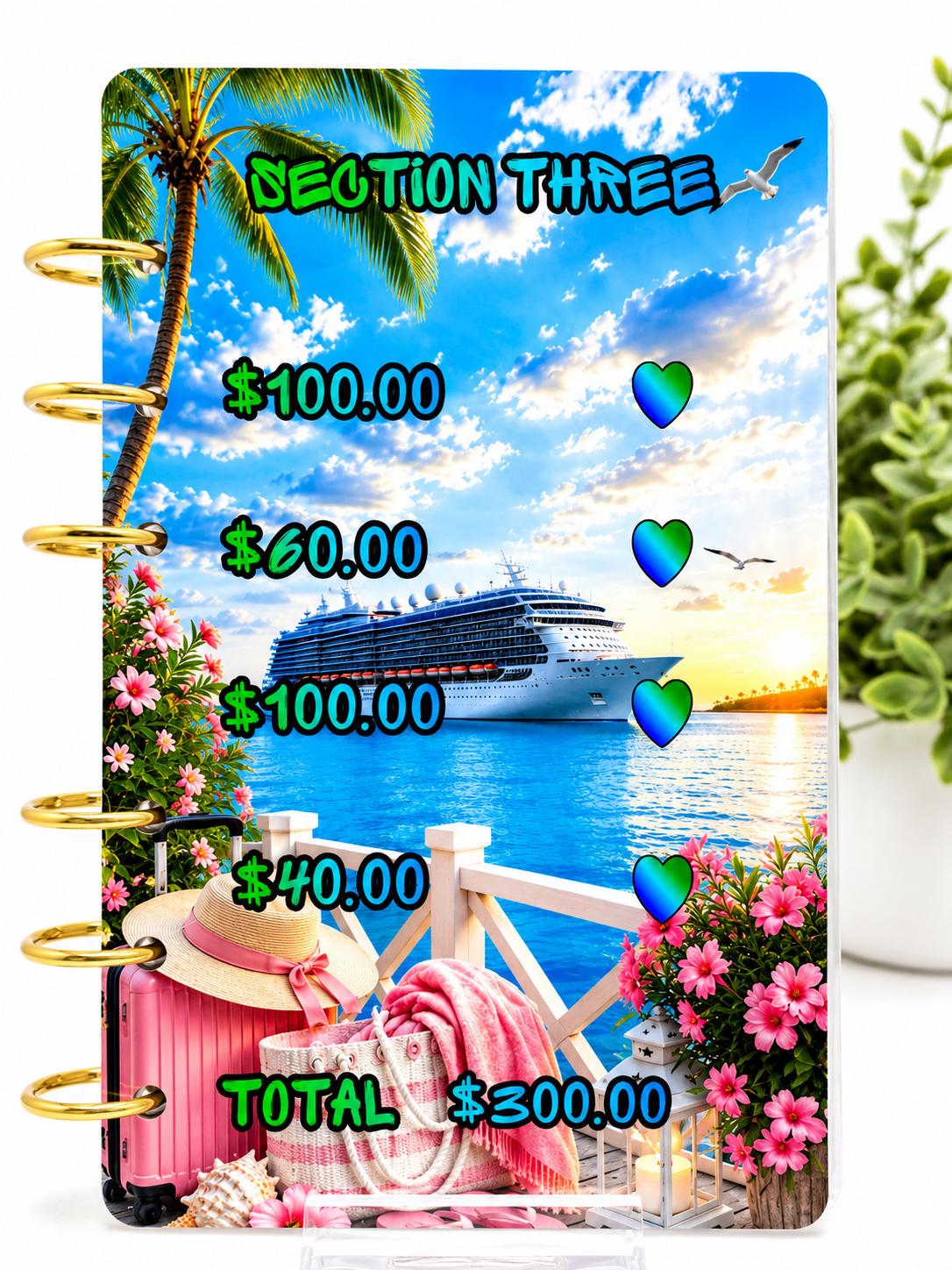 Cruise Savings Challenge Binder Insert | Vacation Budget Tracker | A6 Cash Envelope 1K Savings