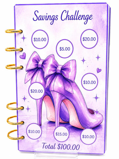 1K Savings Challenge Binder | Purple Cash Stuffing Budget Planner | A6 Money Saving Challenge | Gift for Her