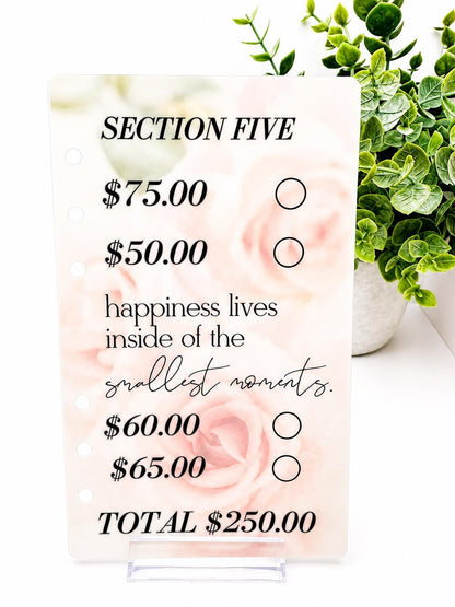 2K Savings Challenge Binder Inserts | Pink Floral Budget Tracker (A6)