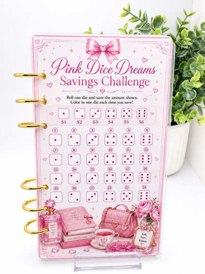 Pink Savings Challenge Binder Set | Cash Stuffing Budget Inserts (Reusable)