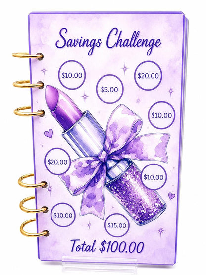 1K Savings Challenge Binder | Purple Cash Stuffing Budget Planner | A6 Money Saving Challenge | Gift for Her