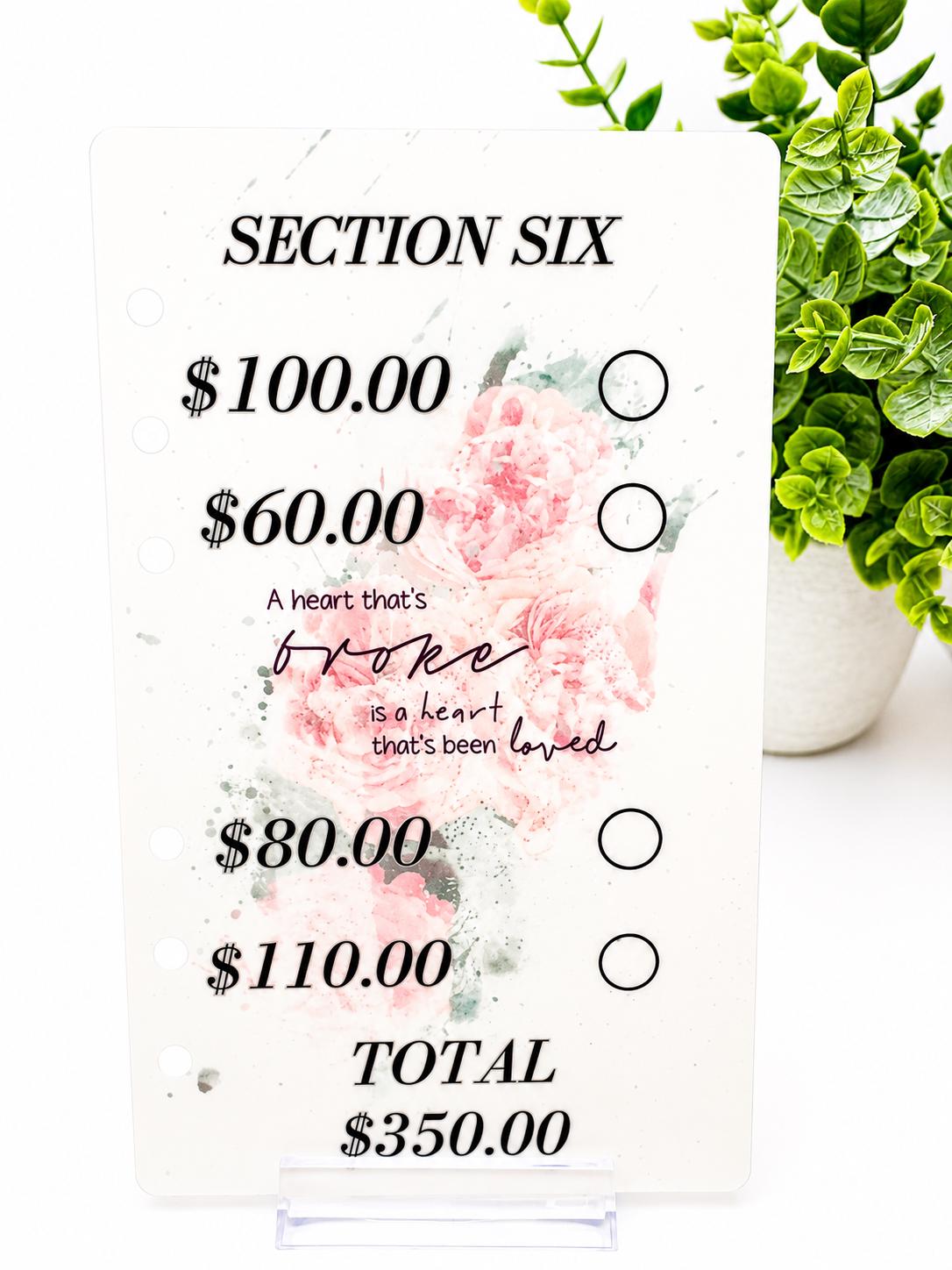 2K Savings Challenge Binder Inserts | Pink Floral Budget Tracker (A6)