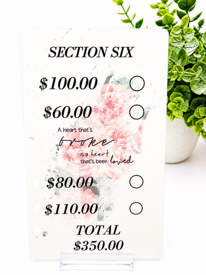 2K Savings Challenge Binder Inserts | Pink Floral Budget Tracker (A6)