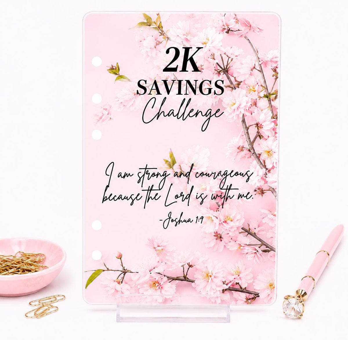 2K Savings Challenge Binder Inserts | Pink Floral Budget Tracker (A6)