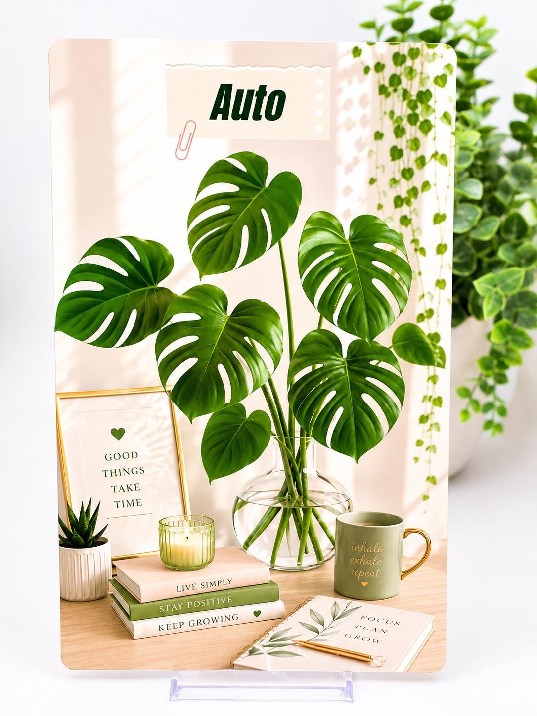 Personalized Monstera Cash Envelopes Set | Custom Name Cover (A6 Budget Binder)