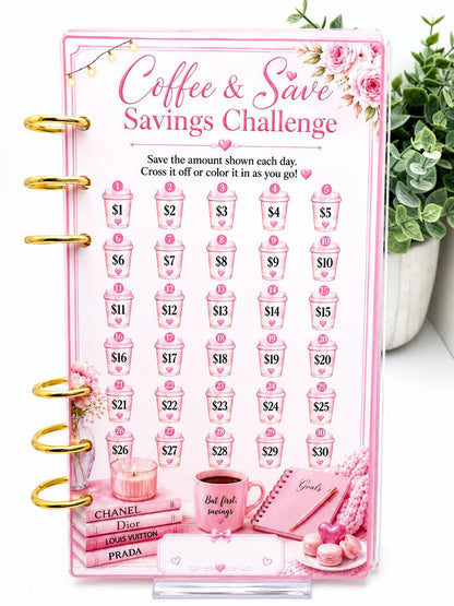 Pink Savings Challenge Binder Set | Cash Stuffing Budget Inserts (Reusable)
