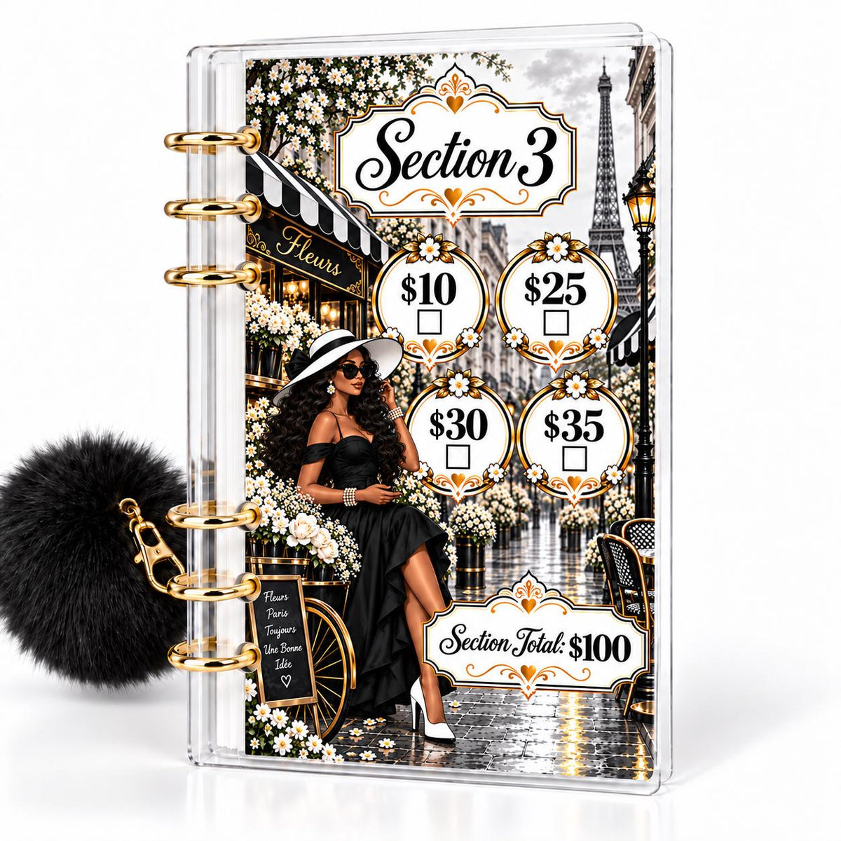 Uptown Paris 1K Savings Challenge A6 Cash Binder Bundle