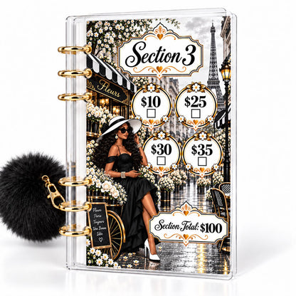Uptown Paris 1K Savings Challenge A6 Cash Binder Bundle