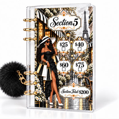 Uptown Paris 1K Savings Challenge A6 Cash Binder Bundle
