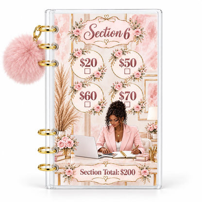 Uptown Blush 1K Savings Challenge A6 Acrylic Binder