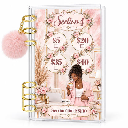 Uptown Blush 1K Savings Challenge A6 Acrylic Binder