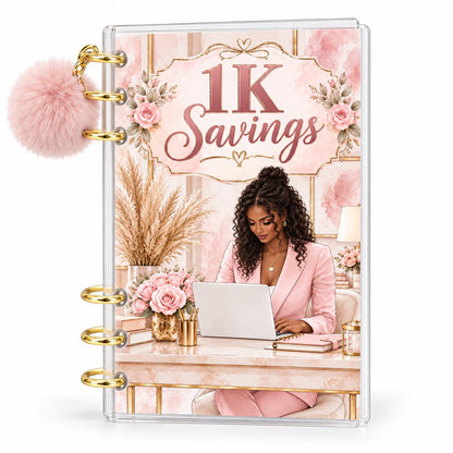 Uptown Blush 1K Savings Challenge A6 Acrylic Binder