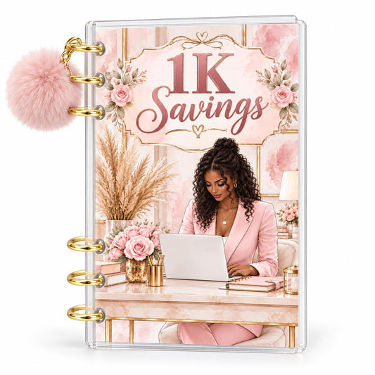 Uptown Blush 1K Savings Challenge A6 Acrylic Binder