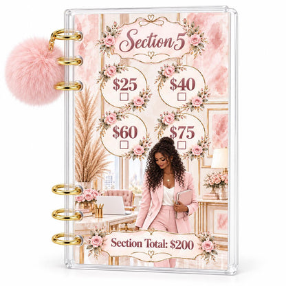 Uptown Blush 1K Savings Challenge A6 Acrylic Binder