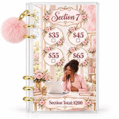Uptown Blush 1K Savings Challenge A6 Acrylic Binder