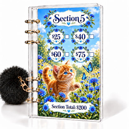 Whiskers & Wildflowers 1K Savings Challenge A6 Binder Bundle
