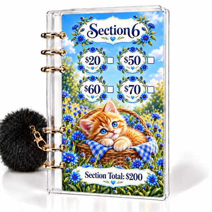 Whiskers & Wildflowers 1K Savings Challenge A6 Binder Bundle