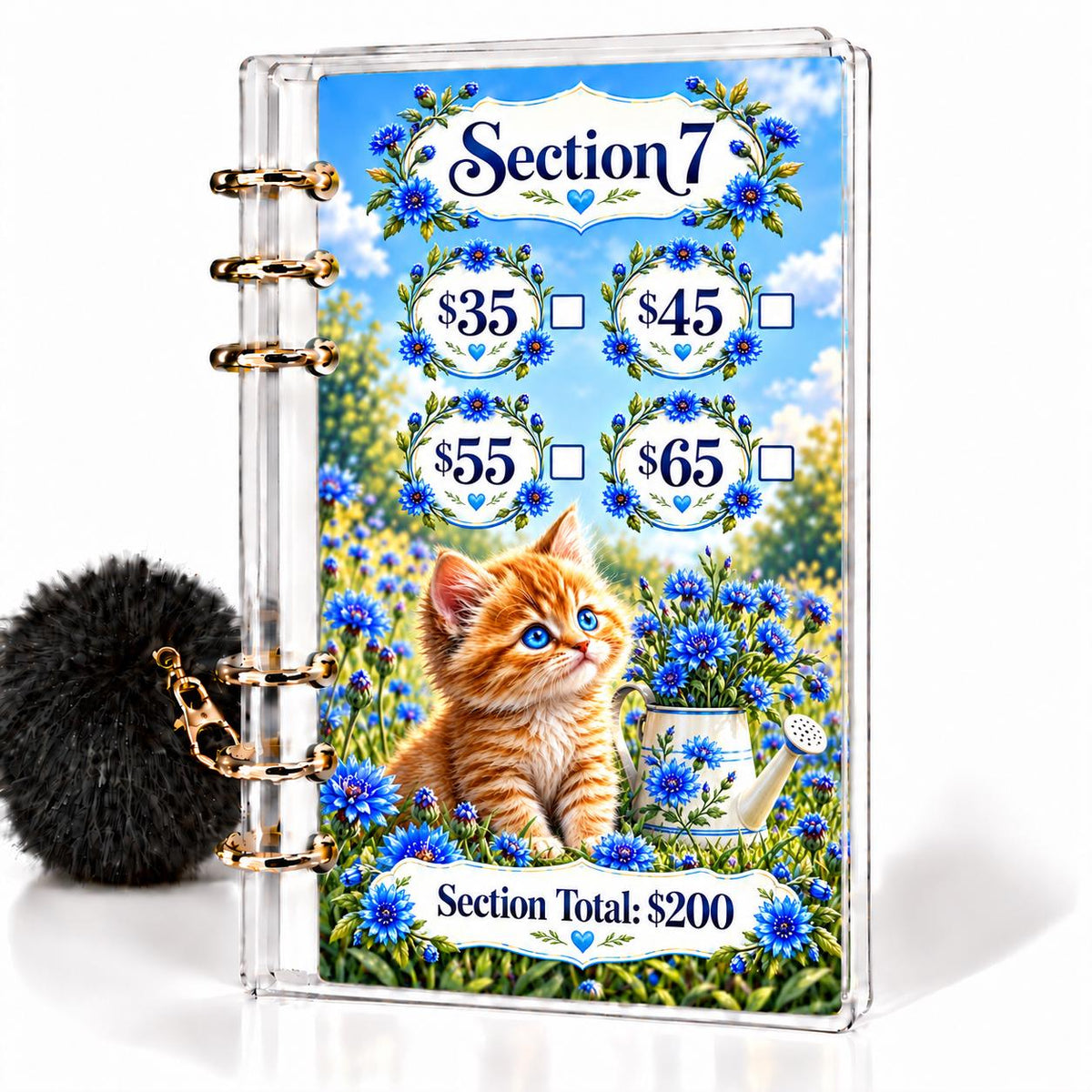 Whiskers & Wildflowers 1K Savings Challenge A6 Binder Bundle