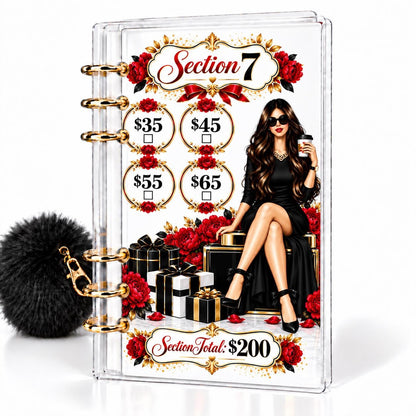 Red Luxe 1K Savings Challenge A6 Cash Binder Bundle