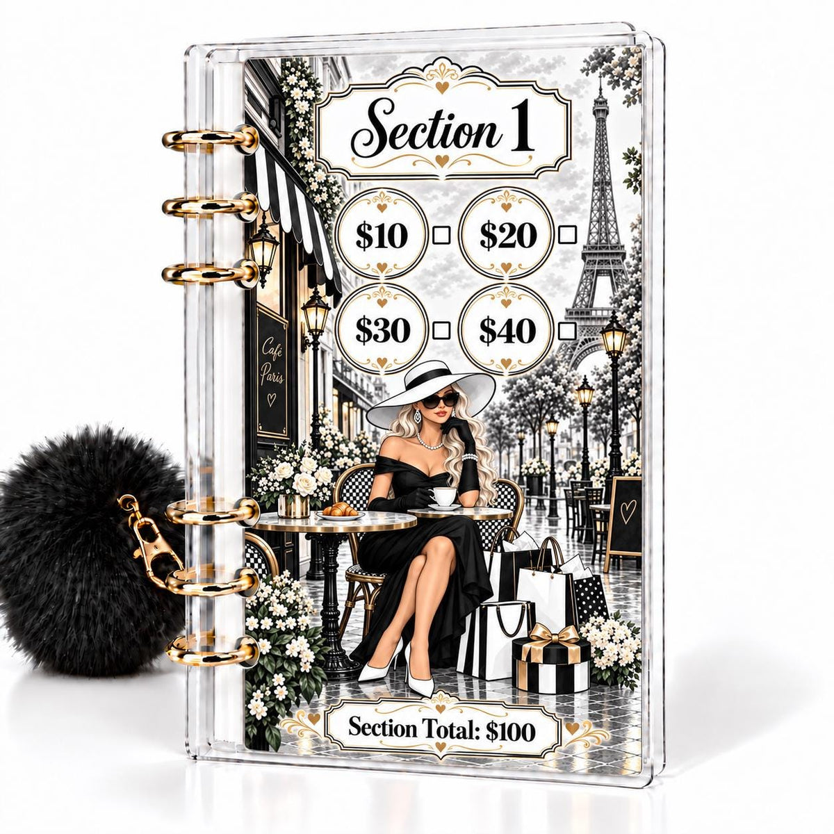 Parisian Chic 1K Savings Challenge A6 Cash Binder Bundle