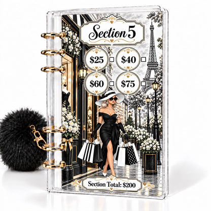 Parisian Chic 1K Savings Challenge A6 Cash Binder Bundle