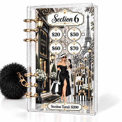 Parisian Chic 1K Savings Challenge A6 Cash Binder Bundle