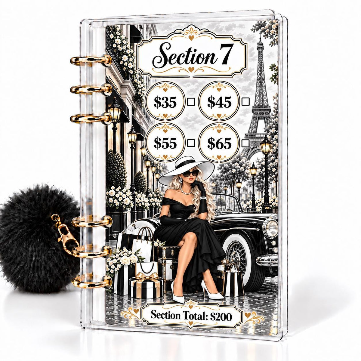 Parisian Chic 1K Savings Challenge A6 Cash Binder Bundle