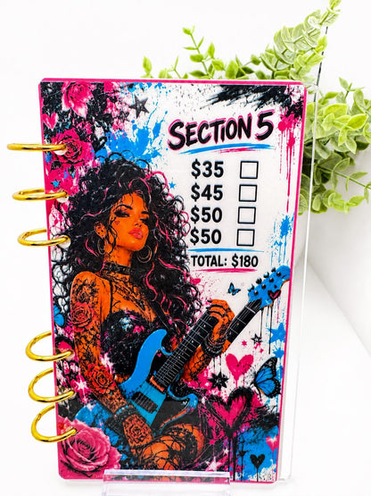 1K Savings Challenge Acrylic Binder Bundle with Cash Envelopes and Pink Pom-Pom
