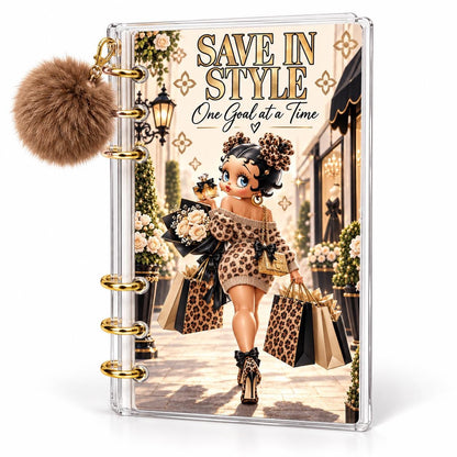 2K Savings Challenge A6 Acrylic Binder Leopard Glam Budgeting Set