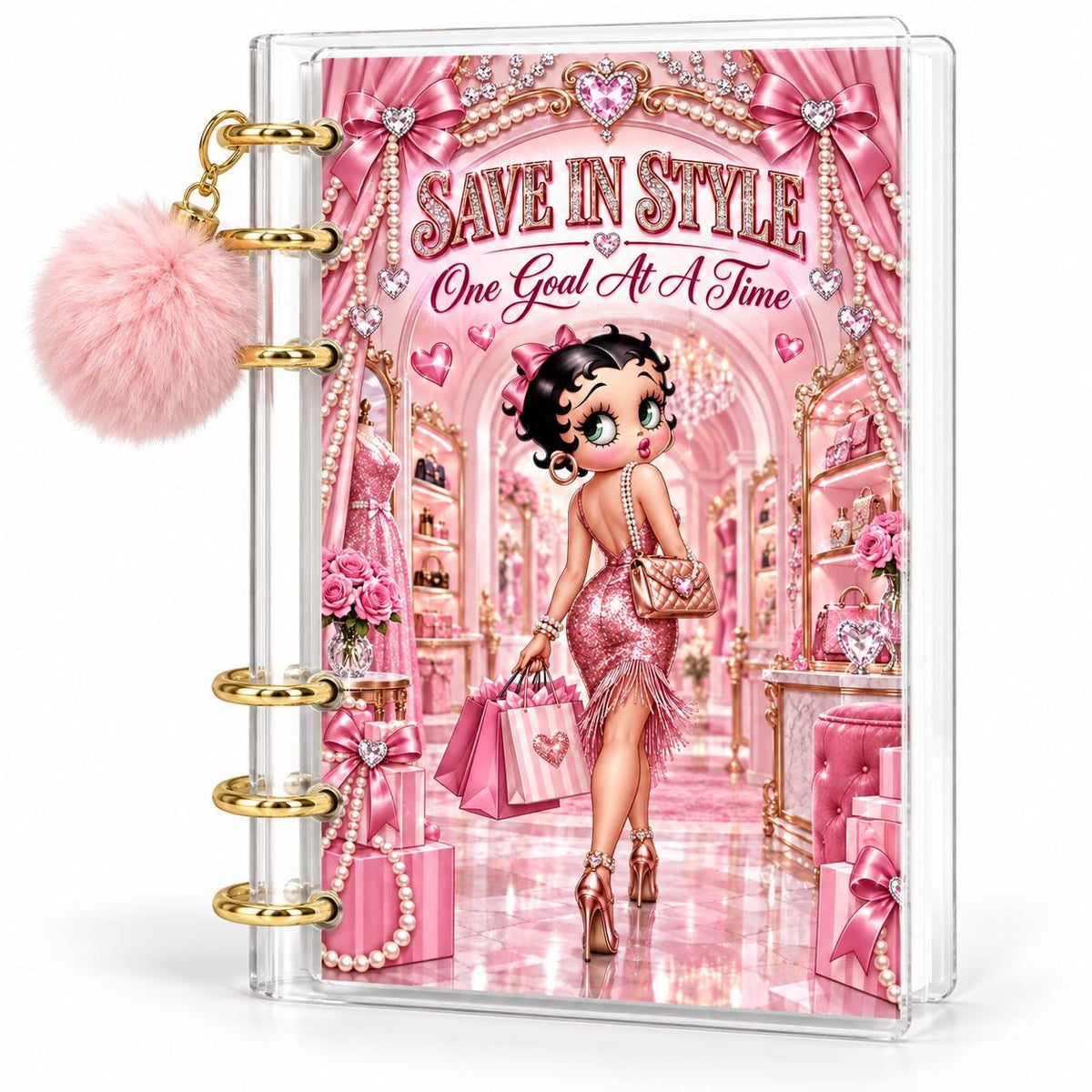 Pink Glam 2K Savings Challenge A6 Clear Acrylic Budget Binder