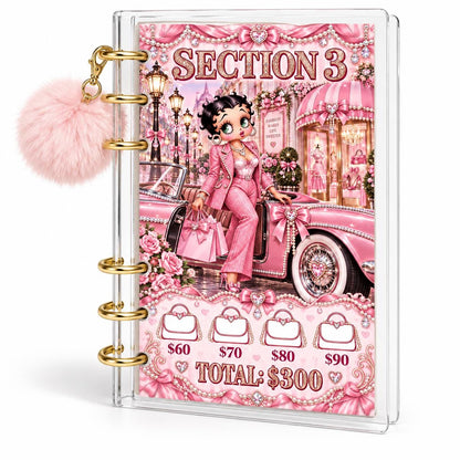 Pink Glam 2K Savings Challenge A6 Clear Acrylic Budget Binder