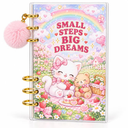 Pastel Kitten 2K Savings Challenge A6 Acrylic Binder Budgeting Bundle