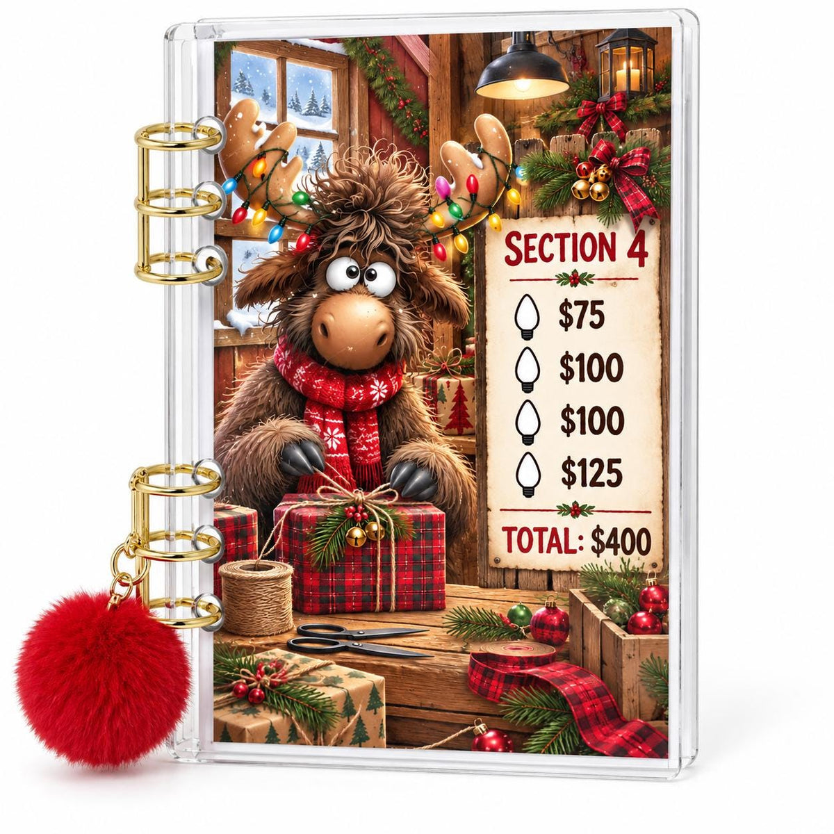 Moose Christmas 2K Savings Challenge A6 Acrylic Binder Budget Set