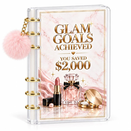 Pink Gold Makeup 2K Savings Challenge A6 Acrylic Binder Budget Bundle
