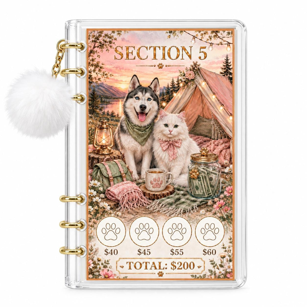 Dog Cat Savings Challenge Binder Bundle: 1K Goal